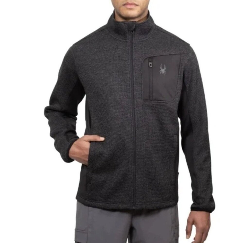 Spyder Men's M Full-Zip Jacket Gray Black Polyester Blend M0815